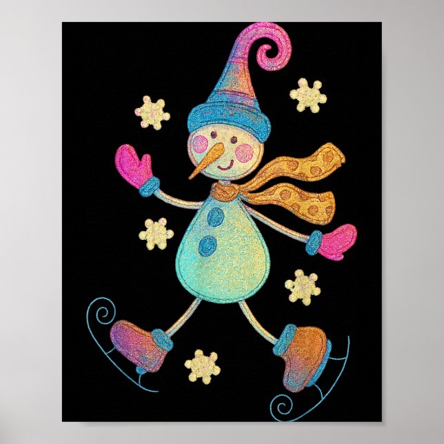 Póster Muñeco de nieve Navidad 2025 Familia Divertida Coi (Frente)