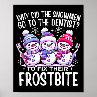 Póster Muñeco de nieve Navidad Dentista Dental Instantáne