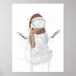 Póster Muñeco de nieve regalo de Navidad