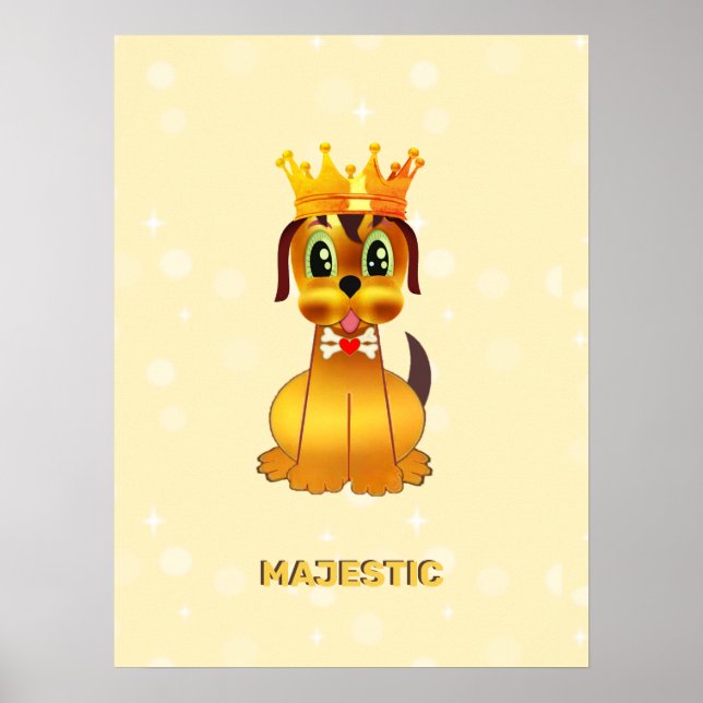 Póster Muñeco De Perro Real Lindo Dibujo Animado (Frente)