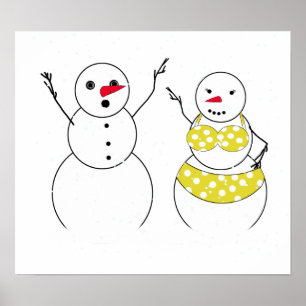 Póster Muñecos de nieve de tiempo de bikini