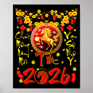 Póster Mung Nam Moi Tet 2026 Año Nuevo Lunar Vietnamita H