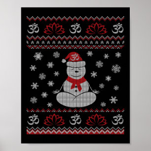 Póster Muni de nieve de yoga meditando postura de loto fe