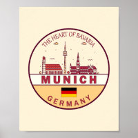 Múnich Alemania City Skyline Emblem