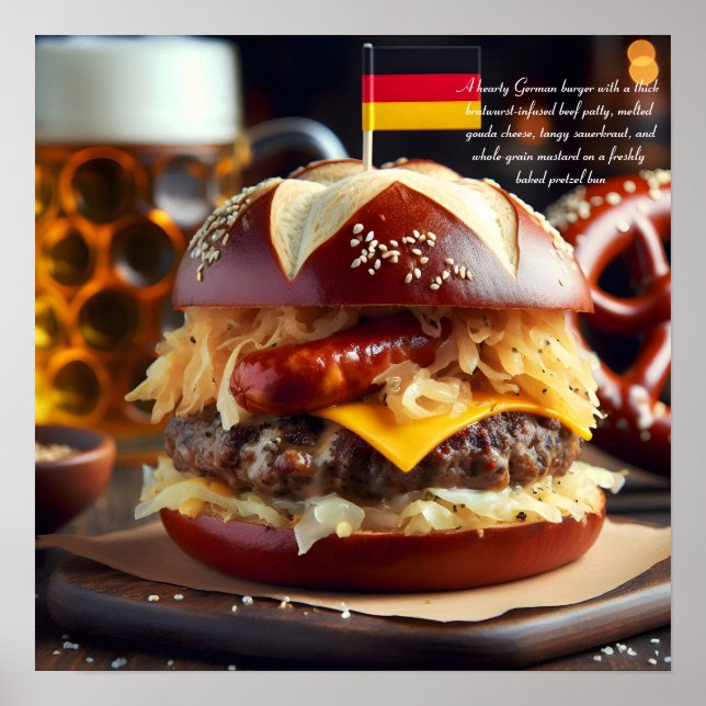 Póster Munich Munchies: Bonanza de la hamburguesa de Brat (Frente)