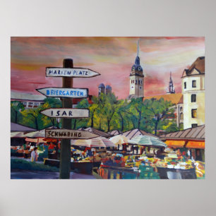 Póster Munich Viktualienmarkt