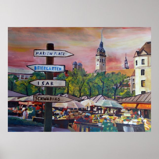 Póster Munich Viktualienmarkt (Frente)