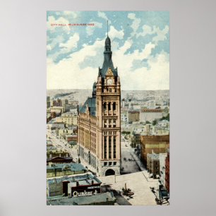 Póster Municipalidad de Milwaukee WI Repro Vintage 1911
