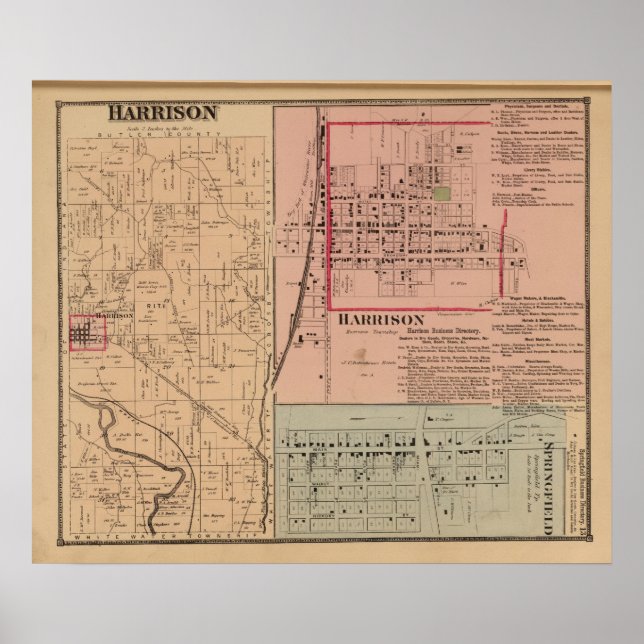 Póster Municipio de Harrison, Ohio (Frente)