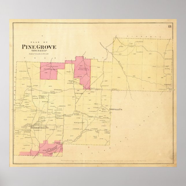 Póster Municipio de Pine Grove (Frente)