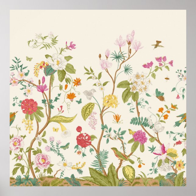 Póster Mural. Bloom. Árboles florecientes. Ilustraciones  (Frente)