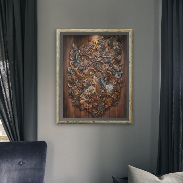 Póster Mural de bosque encantado en pared de madera (Subido por el creador)