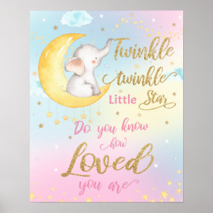 Póster Mural de Guardería Whimsical Twinkle Twinkle Littl