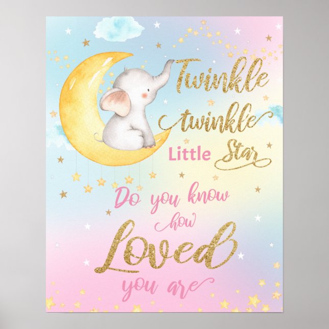 Póster Mural de Guardería Whimsical Twinkle Twinkle Littl (Frente)