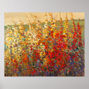 Póster Mural de jardín brillante de flores silvestres de