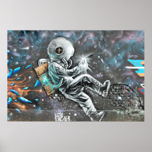 Póster Mural del astronauta en Astoria Queens Nueva York