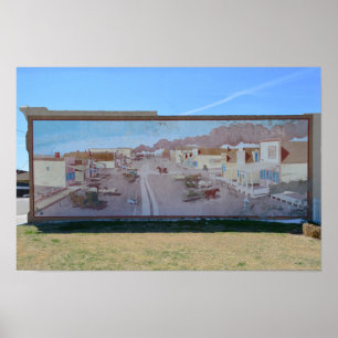 Póster Mural vintage de la calle principal de Bucklin, Ka
