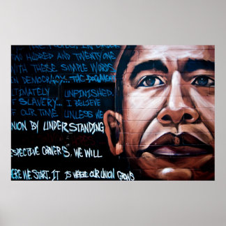 Póster Mural y discurso de Barack Obama, Brooklyn, Nueva