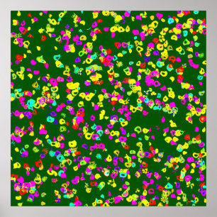 Póster Murales de flores abstractas patrón papel pintado 