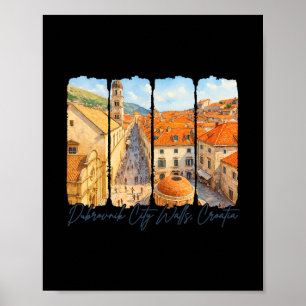 Póster Murallas de la ciudad de Dubrovnik Croacia Viaje P