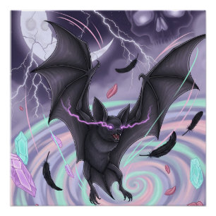 Póster Murciélago Místico Pastel Goth