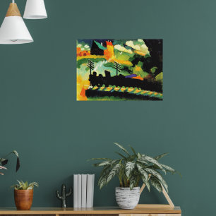 Póster Murnau: Vista con ferrocarril y castillo,