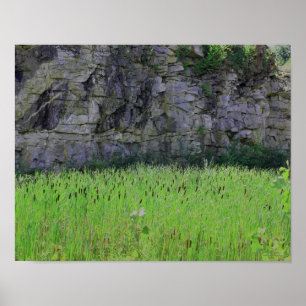 Póster Muro de acantilado de roca de cantera de granito c