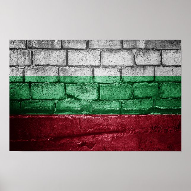 Póster Muro de bandera de Bulgaria (Frente)