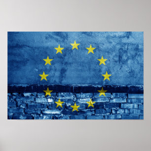 Póster muro de bandera de la UE