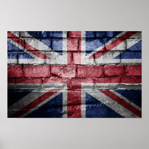 Póster muro de bandera del Reino Unido