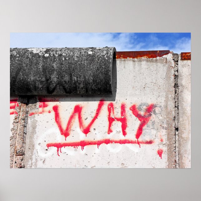 Póster Muro de Berlín, graffiti, ¿por qué? (Frente)