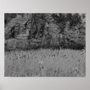 Póster Muro De Canto De Rock Captura 1 Negro Y Blanco