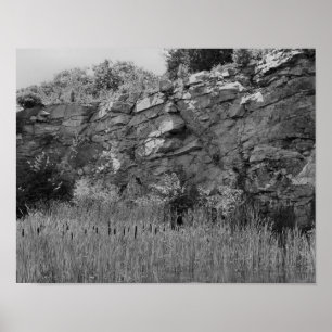 Póster Muro De Canto De Rock Captura 2 Negro Y Blanco