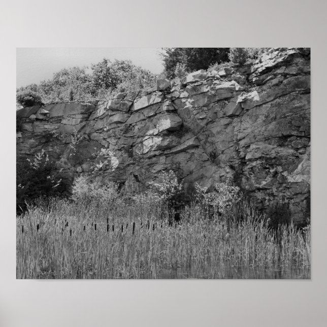 Póster Muro De Canto De Rock Captura 2 Negro Y Blanco (Frente)