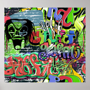 Póster Muro de graffiti: El hip hop urbano