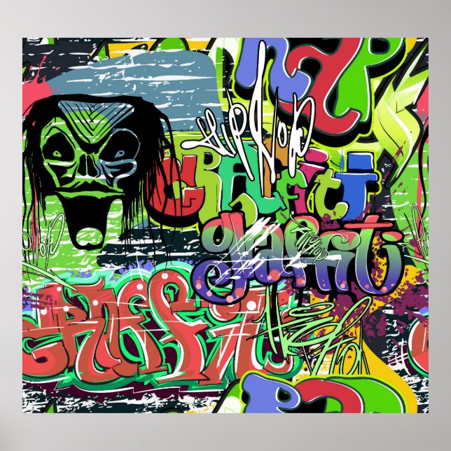 Póster Muro de graffiti: El hip hop urbano (Frente)