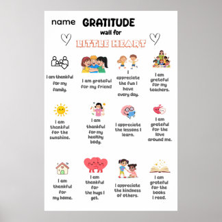 Póster Muro de gratitud para pequeño corazón