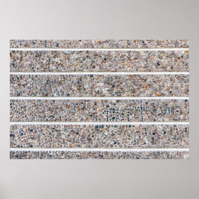 Póster Muro de guijarros de concreto (Frente)