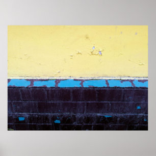 Póster Muro de hormigón viejo pintado dañado. Textura. Ab
