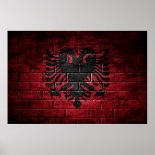 Póster Muro de la bandera de Albania