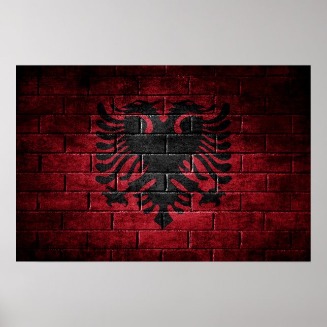 Póster Muro de la bandera de Albania (Frente)