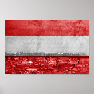Póster Muro de la bandera de Austria