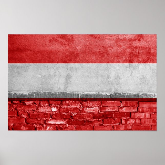 Póster Muro de la bandera de Austria (Frente)