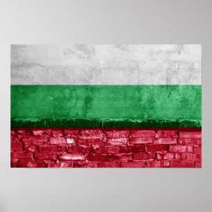 Póster Muro de la bandera de Bulgaria