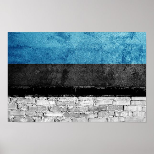 Póster Muro de la bandera de Estonia (Frente)