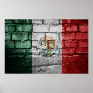 Póster Muro de la bandera de México