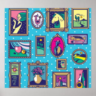 Póster Muro de la galería: Colección de imágenes diversa