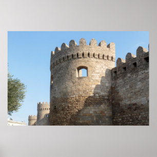 Póster Muro de la Torre del Palacio, Azerbaiyán