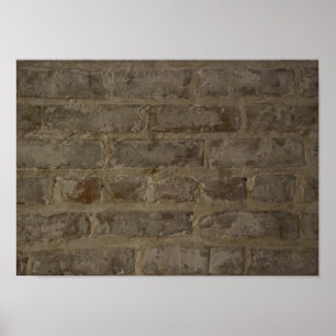 Póster Muro de ladrillo rústico