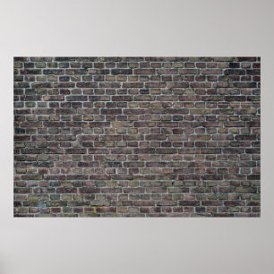 Póster Muro de ladrillo viejo muro de ladrillo oscuro